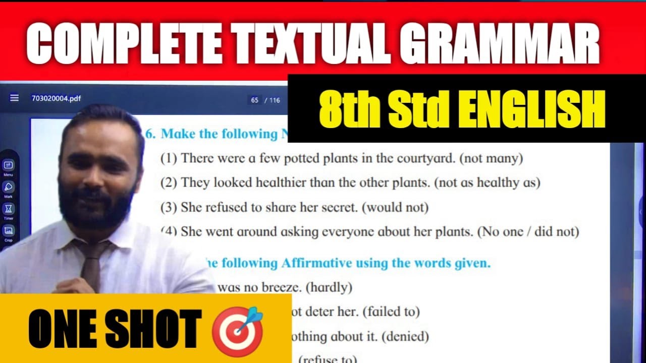 8th STD ENGLISH  TEXTUAL GRAMMAR | ONESHOT 🎯 | PRADEEP GIRI SIR