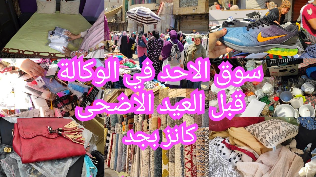 سوق الاحد في الوكالة قبل عيد الاضحى المبارك حجات تجنن وجبت حبة حجات من هناك تخبل برخص التراب