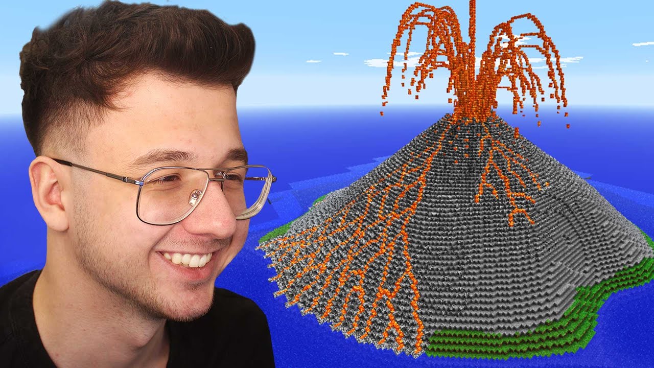 minecraft'ta KOCAMAN bir YANAR DAĞ yaptım! - Bölüm 25