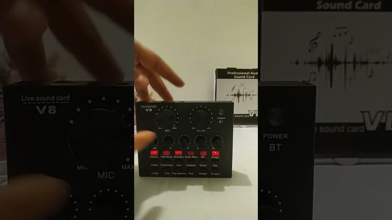 v8 Sound Card for Karaoke Singing, audio mixing, streaming effects