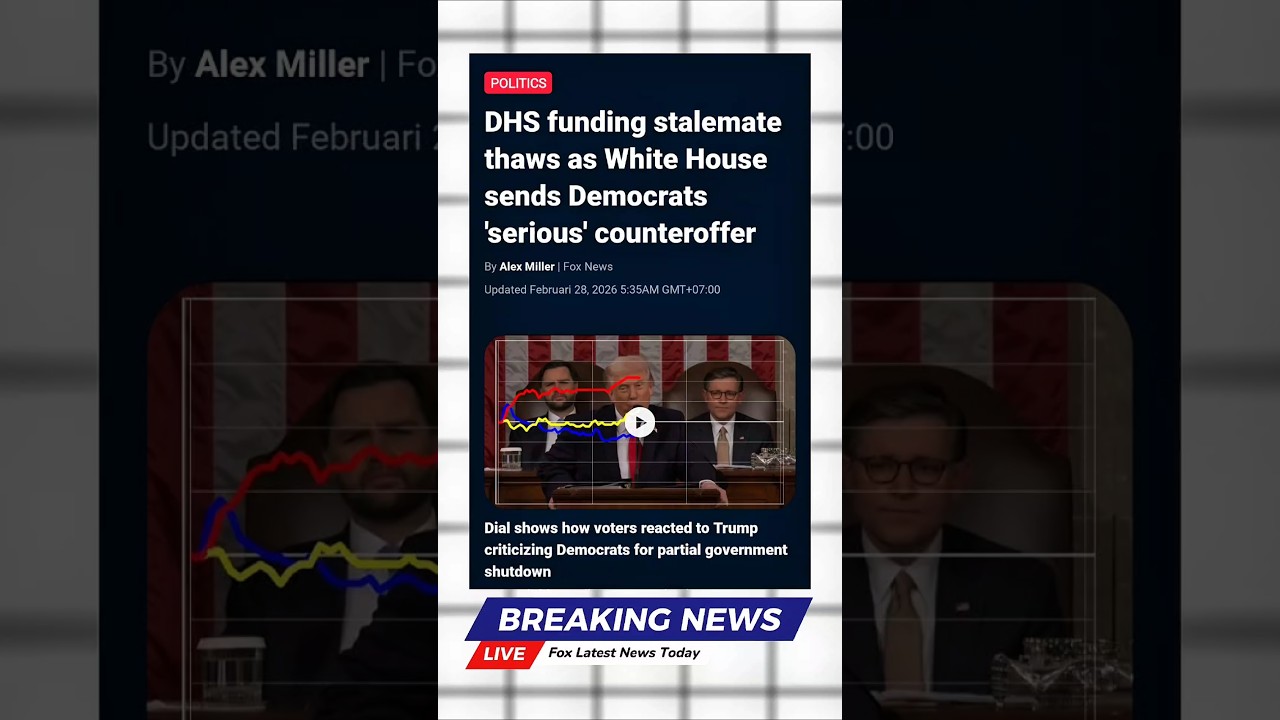 DHS funding stalemate thaws as White House sends Democrats 'serious' #shorts #trump #trumpnews