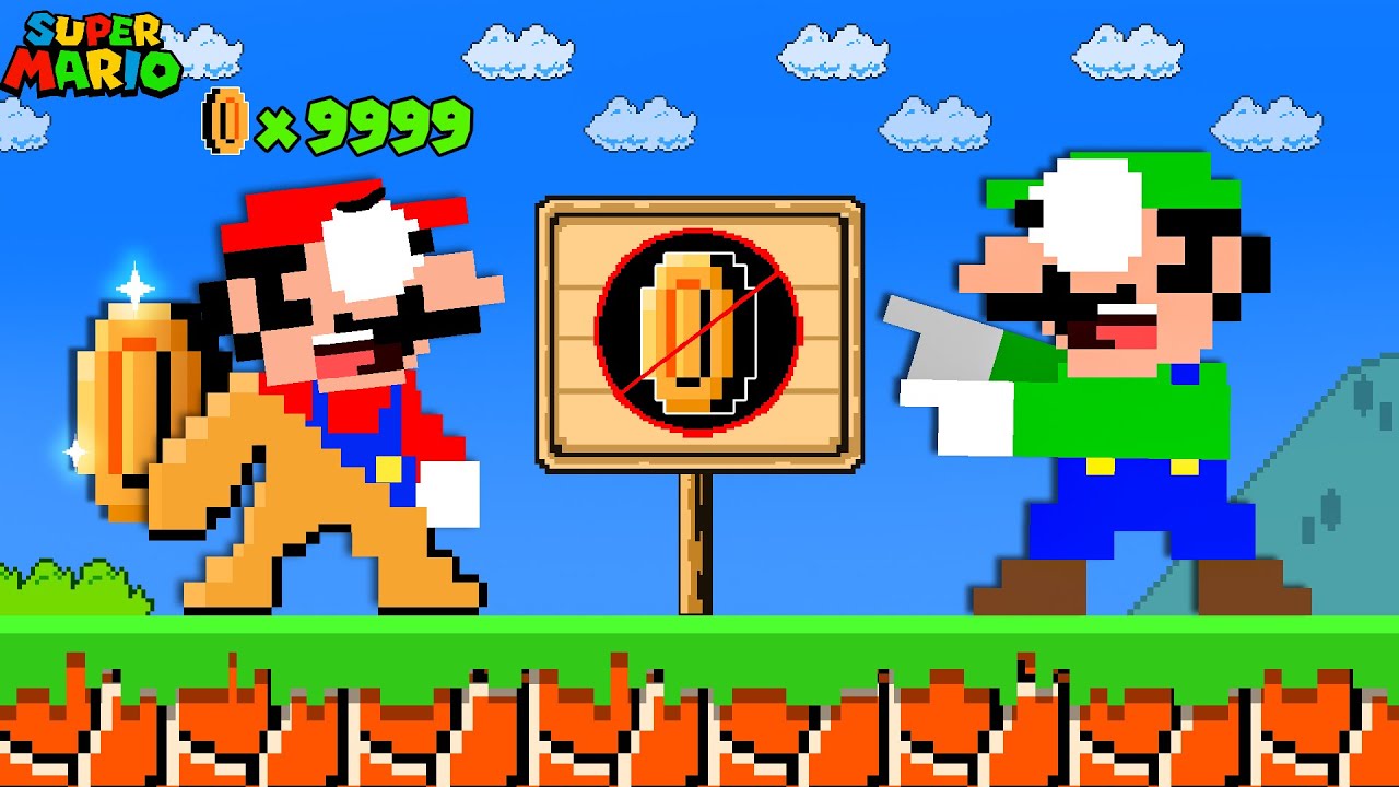 Super Mario Bros., but Mario is Forbidden to Touch Any Coin in Here!!