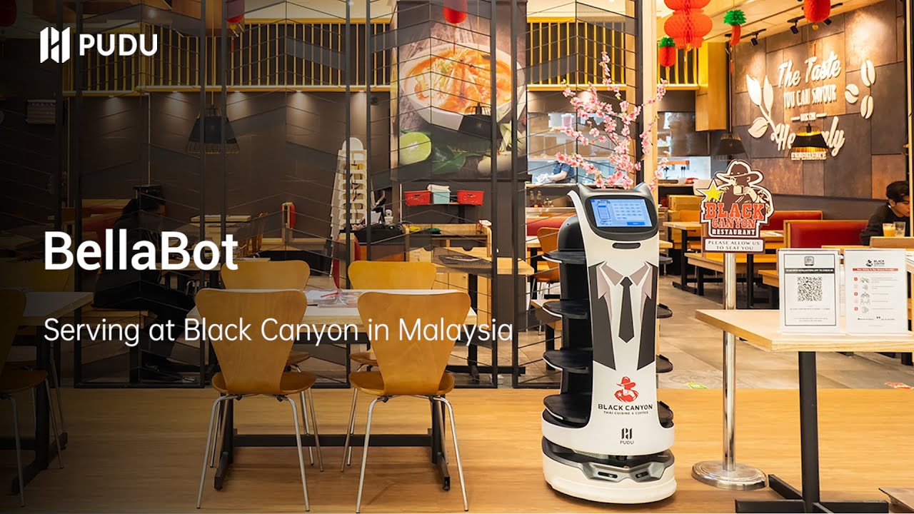 BellaBot serves at Black Canyon in Malaysia | Pudu Robotics