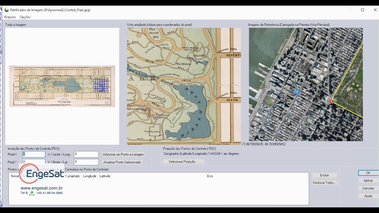 Global Mapper 22 Correção geométrica de imagens com pontos de controle