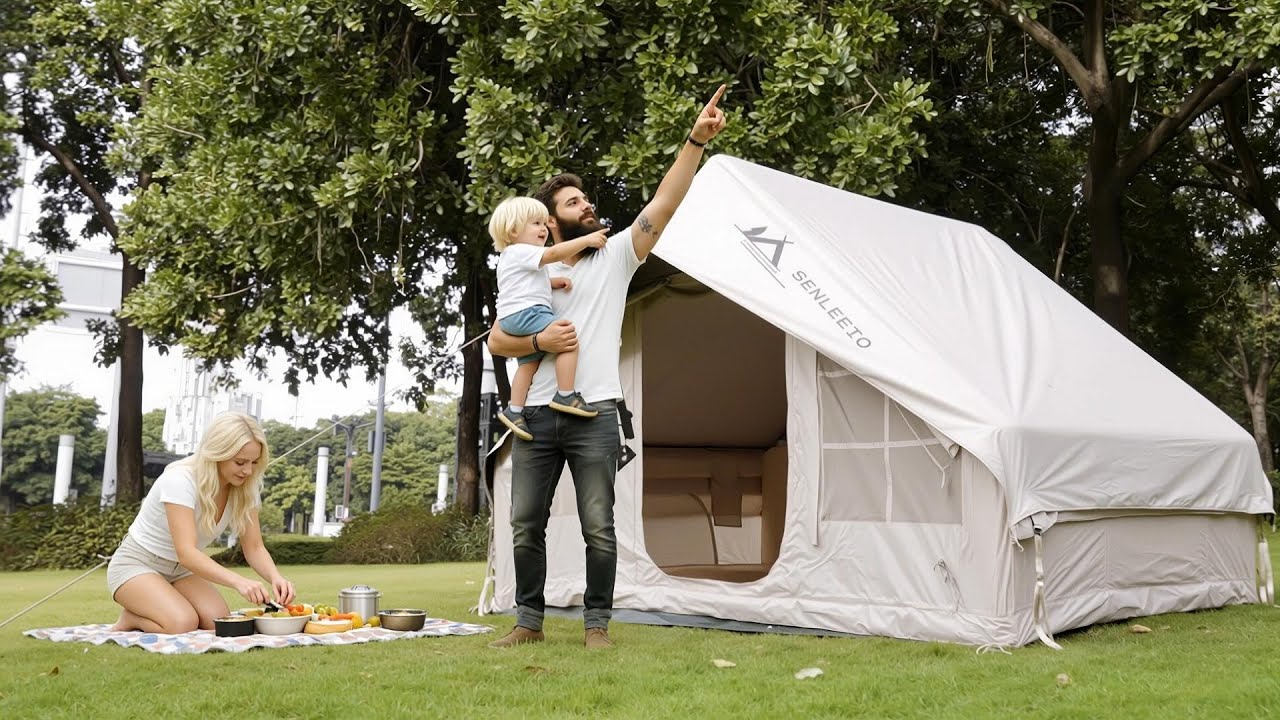 4 Seanson Inflatable tent house with Rainfly 4 people ,Air Tent