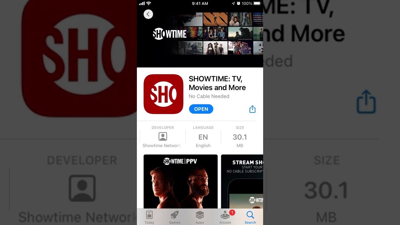 SHOWTIME IPHONE APP quick preview