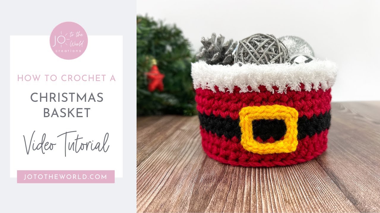 Easy Crochet Christmas Basket | A Festive Crochet Christmas Pattern & Crochet Christmas Decoration!