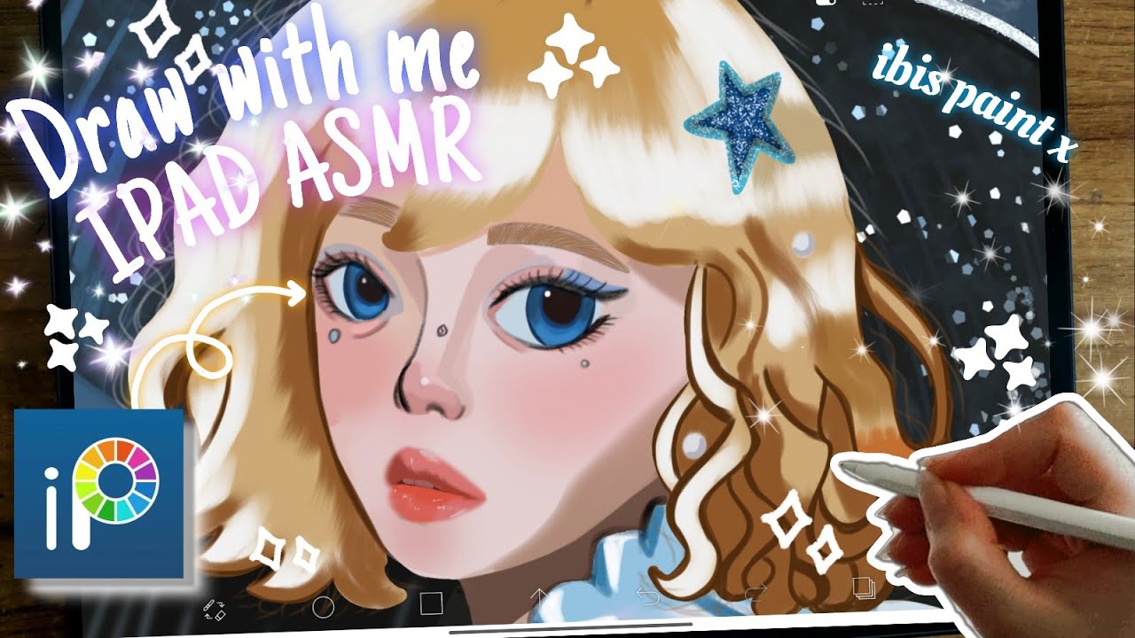 25 min Draw with me 🩵¦ ipad ASMR ¦ digital art🎨 ¦ full Art ¦ ibis paint x ¦