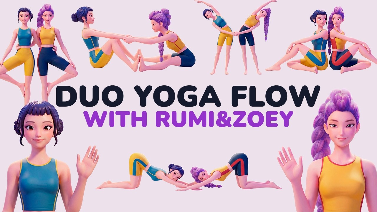 Duo Yoga Flow for Kids with Rumi & Zoey | KPop Demon Hunters