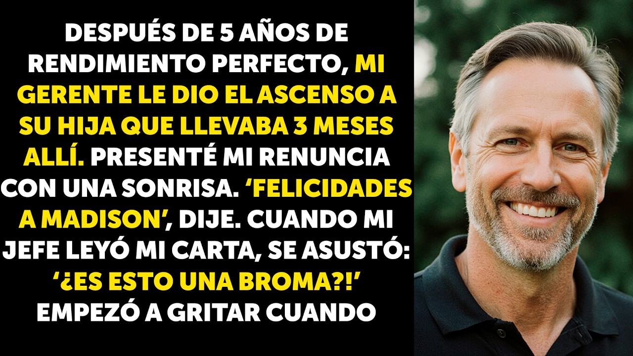 Mi jefe ascendió a su hija tras 5 años de mi trabajo impecable… pero cuando renuncié, todo cambio