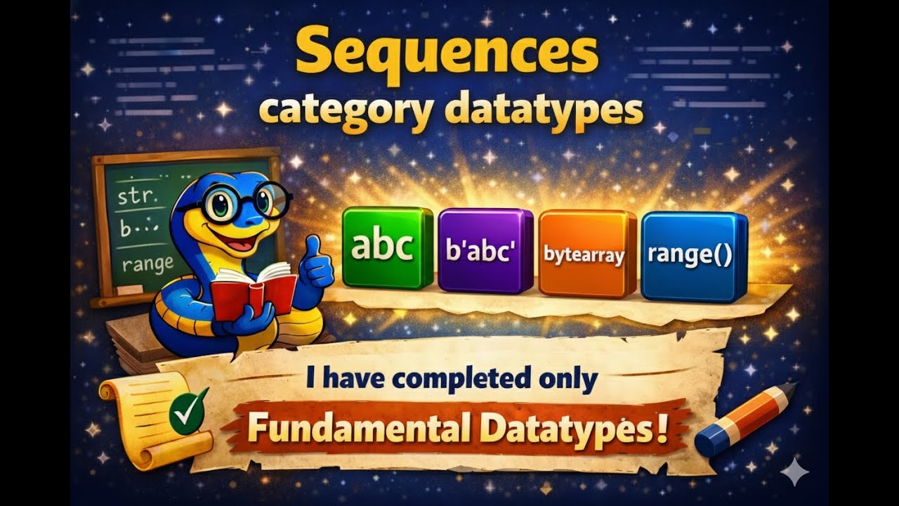 Part 3 | Python Sequences Datatypes Explained | str, bytes, bytearray, range