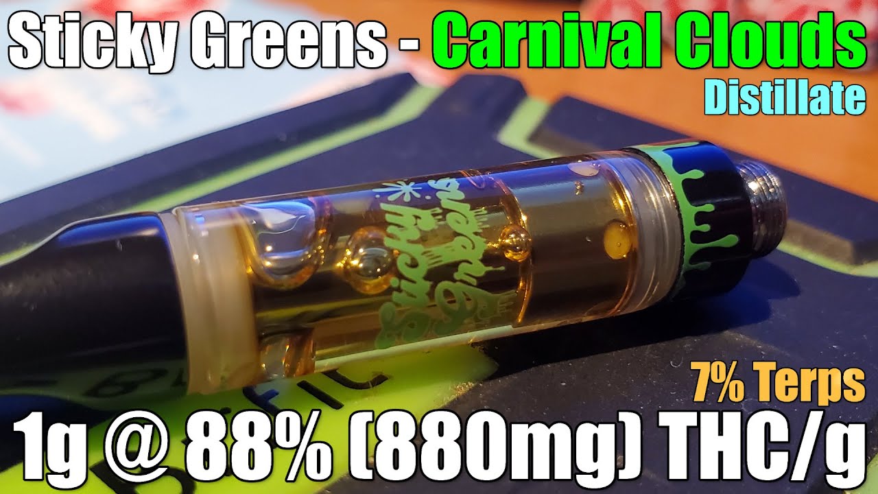 Sticky Greens - Carnival Clouds - Unboxing Review - 1g @ 88% (880mg) THC/g | 7% Terps