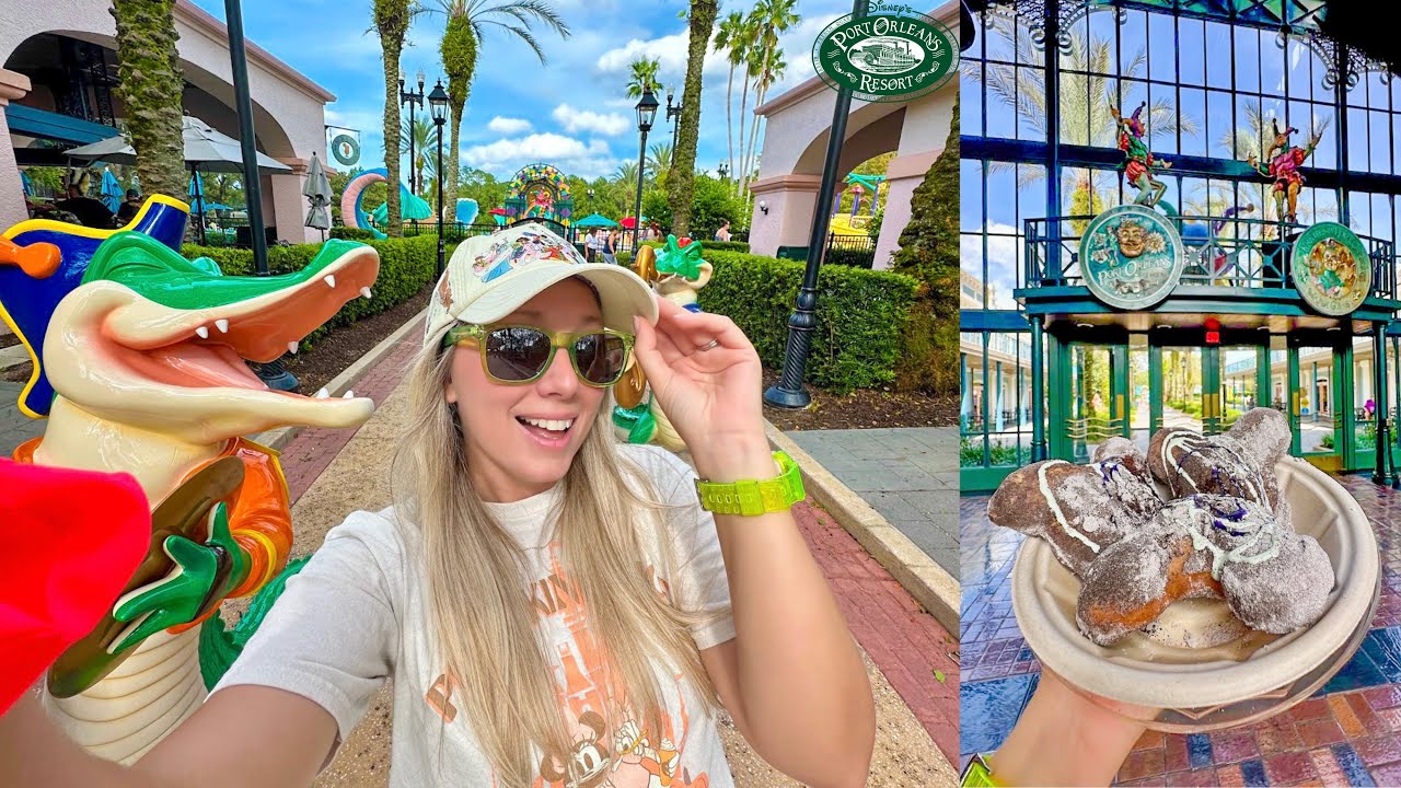 Disney's French Quarter Resort! Mickey Shaped Halloween Beignets, Pool Bar & Sassagoula Boat Ride