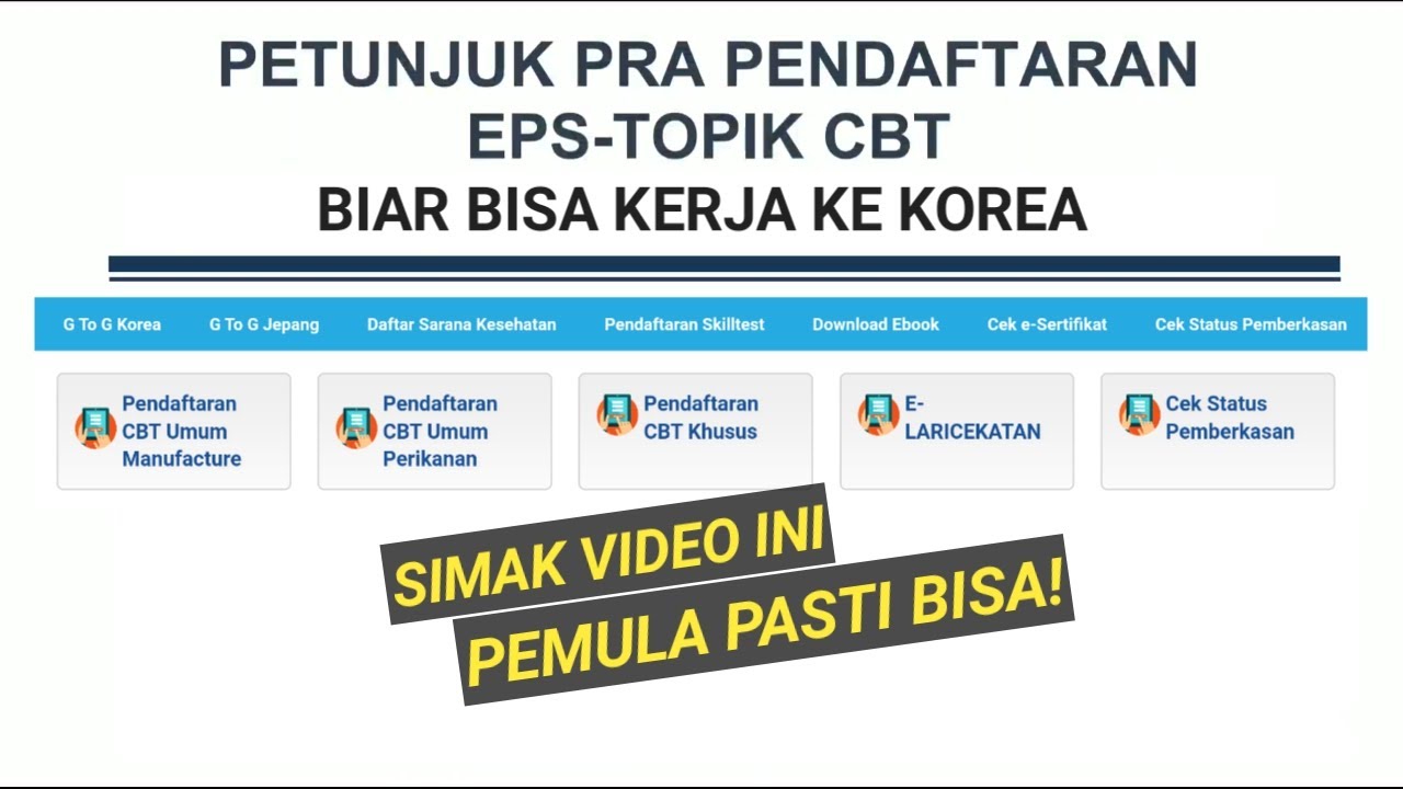 Cara Daftar Ujian Eps-Topik | G To G Korea 2022