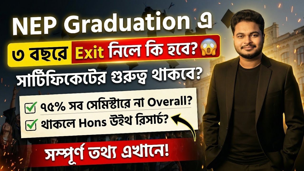 What happens if you exit after 3 years in college? NEP 2020 Graduation Rule: Hons Vs Pass Graduat...