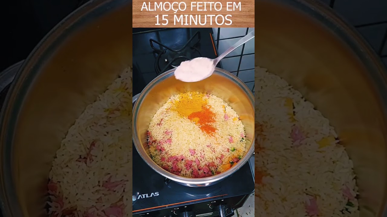 [ Passo a passo ] Como fazer arroz temperado, almo&ccedil;o em 15 minutos #shorts #short