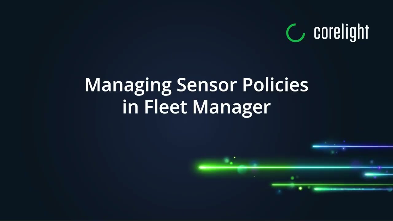 Управление политиками датчиков в Fleet Manager