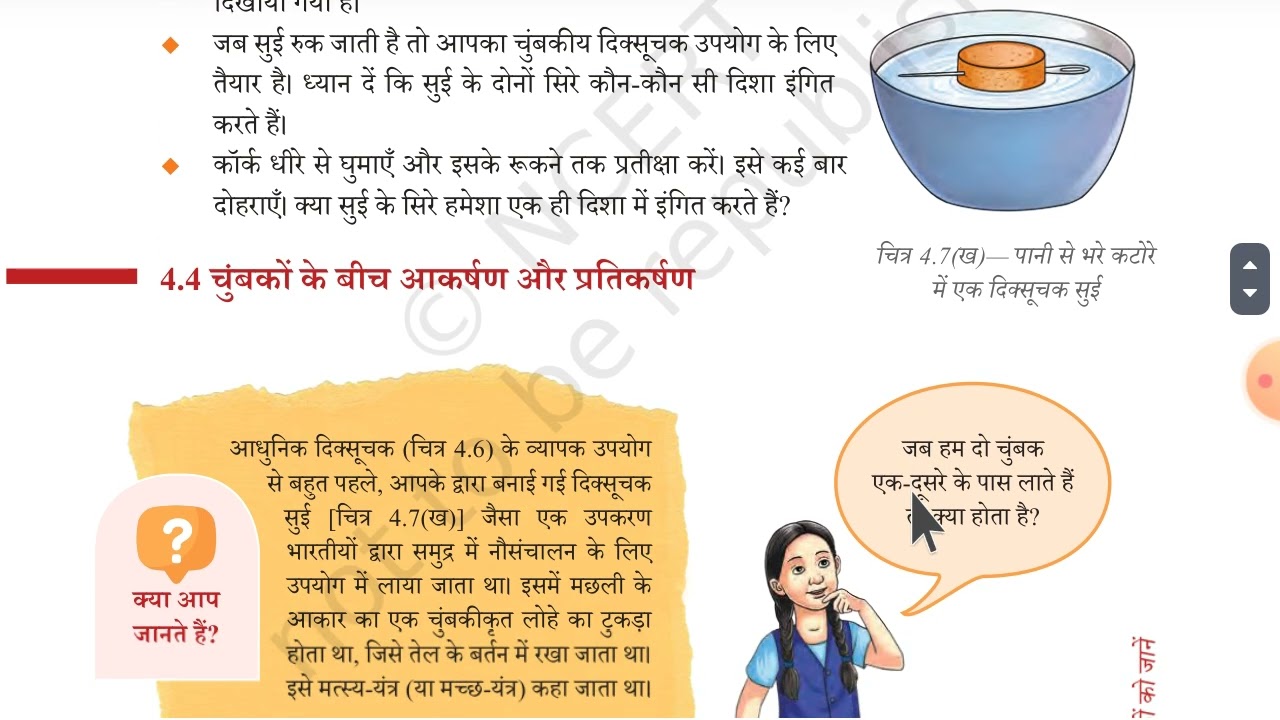 कक्षा 6 विज्ञान जिज्ञासा अध्‍याय 4 चुंबकों को जानें