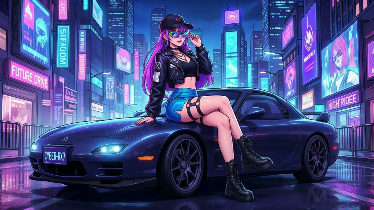 Retrowave Midnight | Dark Atmospheric Synthwave Mix | Night Ride Girl | Music for Night Drives
