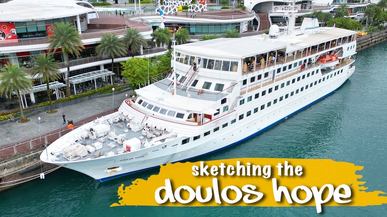 Sketching the Doulos Hope - travelling floating bookstore