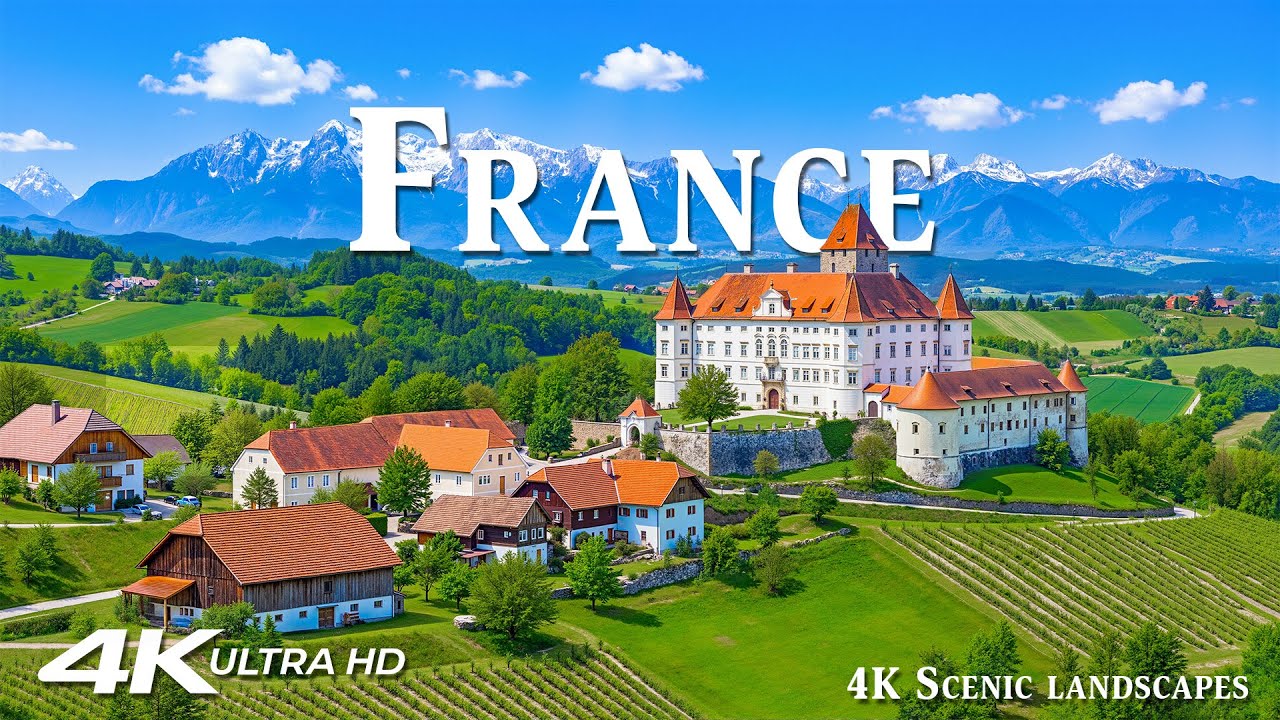 Франция 4K | Романтическое очарование старого мира – мощеные улицы, прибрежные города и мягкое небо