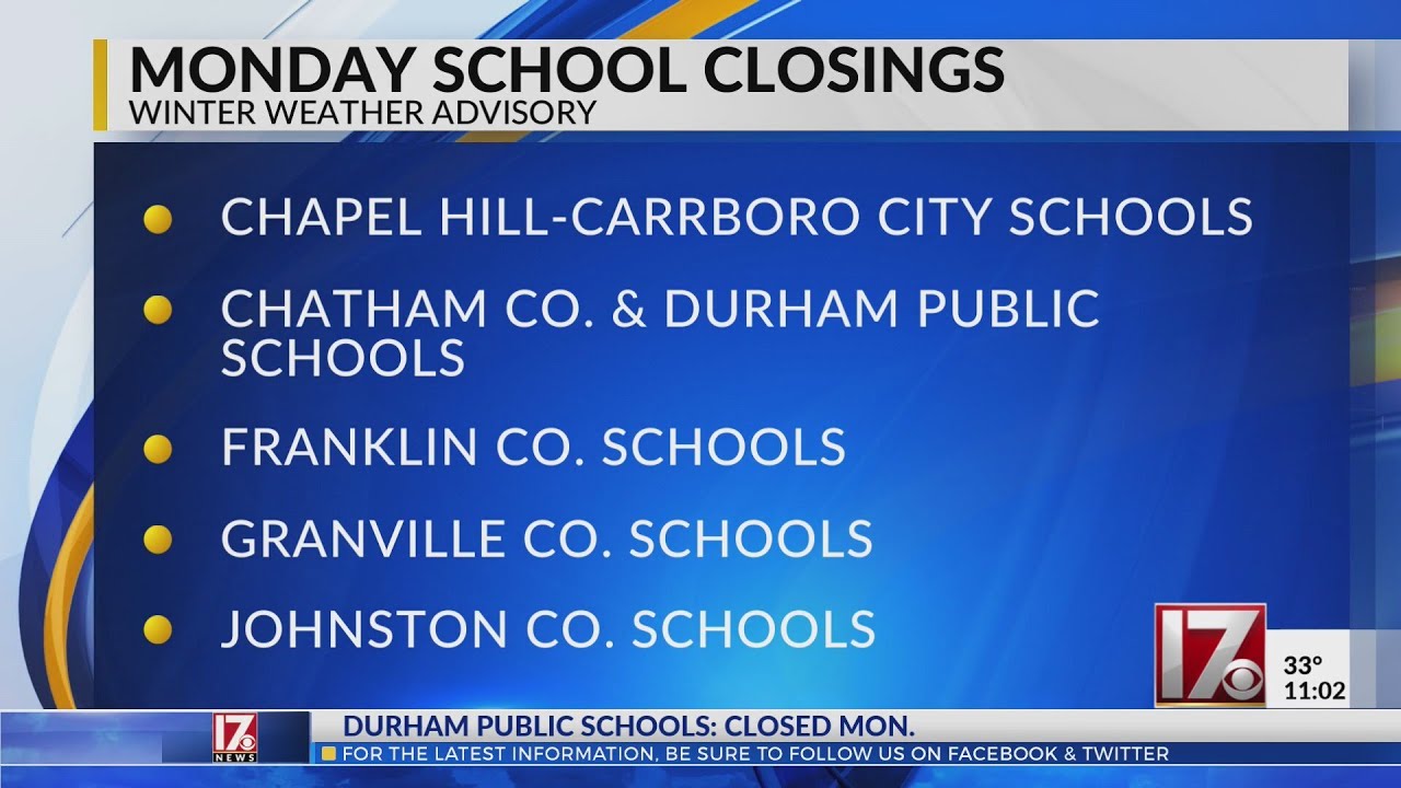 Many NC school districts closed ahead of possible snow