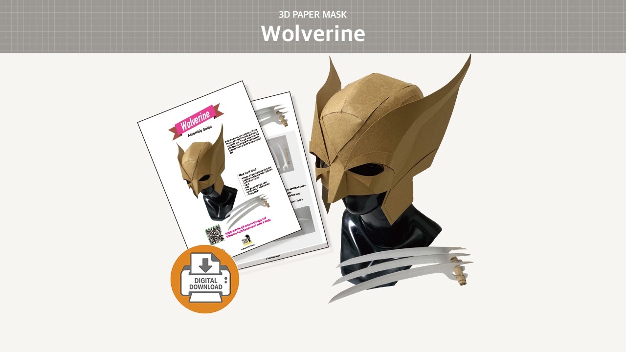 DIY Wolverine 3D Paper Mask | How to Make + Printable Pattern (Etsy Link)