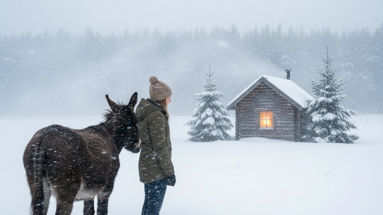 Snowed In for 48 Hours in an Alaska Hut (No Way Out) | Off-Grid Cabin Life + Donkey