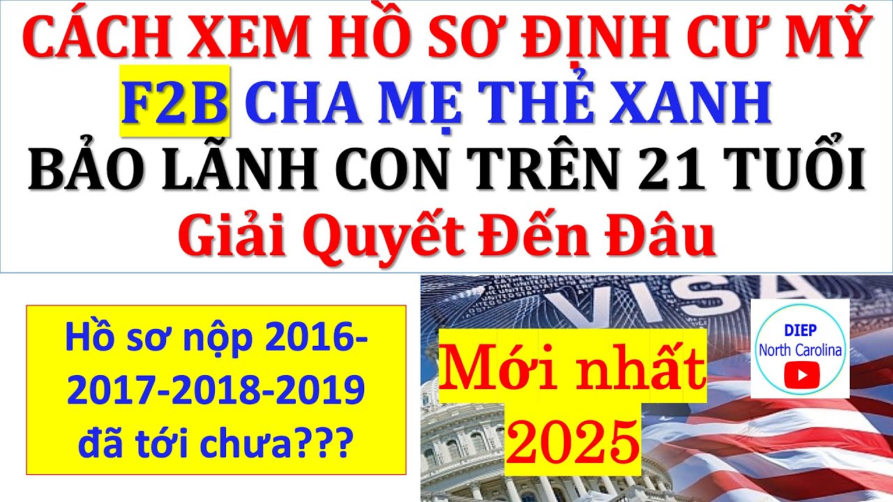Cách Theo Dõi Hồ Sơ Cha Mẹ Thẻ Xanh bảo lãnh Con trên 21 tuổi - Diện F2B || Khi nào Phỏng Vấn?