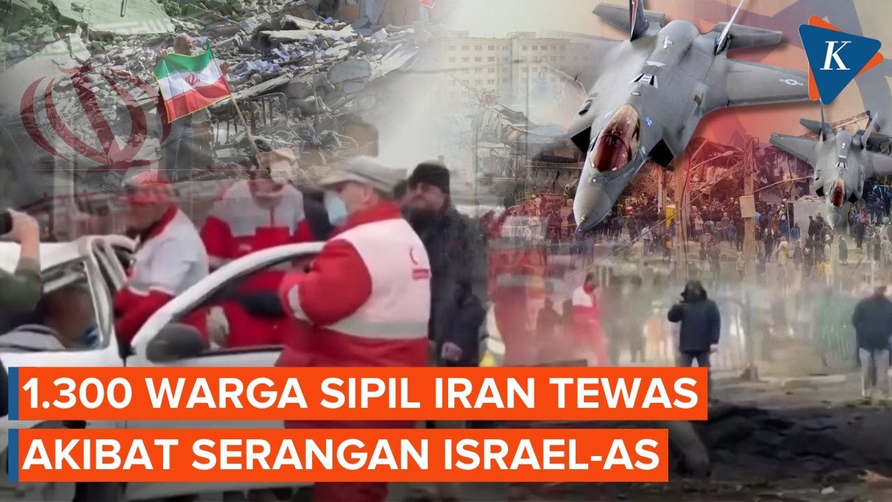 Korban Tewas Serangan Israel-AS ke Iran Tembus 1.300 Orang Sejak 28 Februari 2026