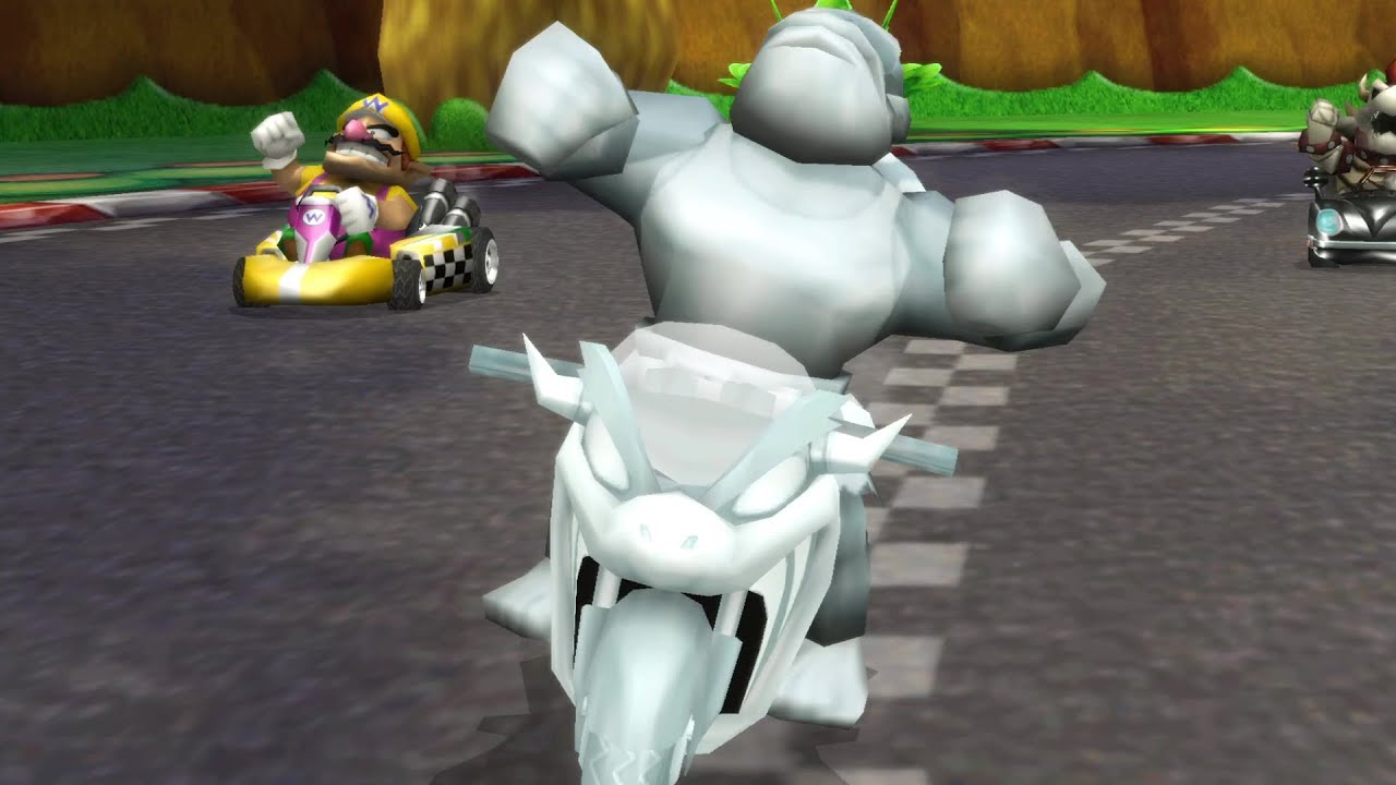 Platinum Funky Kong on Platinum Flame Runner in Mario Kart Wii