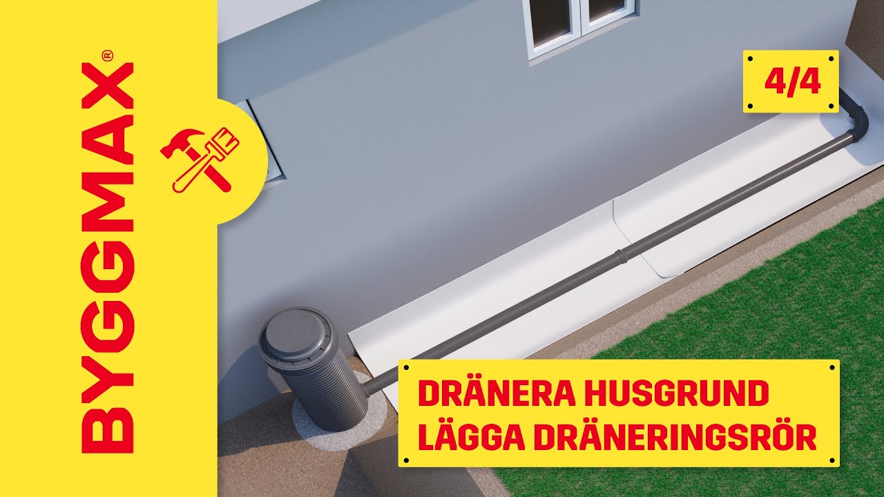 Dränera husgrund del 4, lägga dräneringsrör