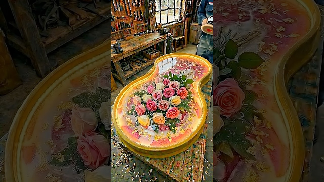 Incredible DIY Epoxy Resin Table with REAL Roses!🌹✨