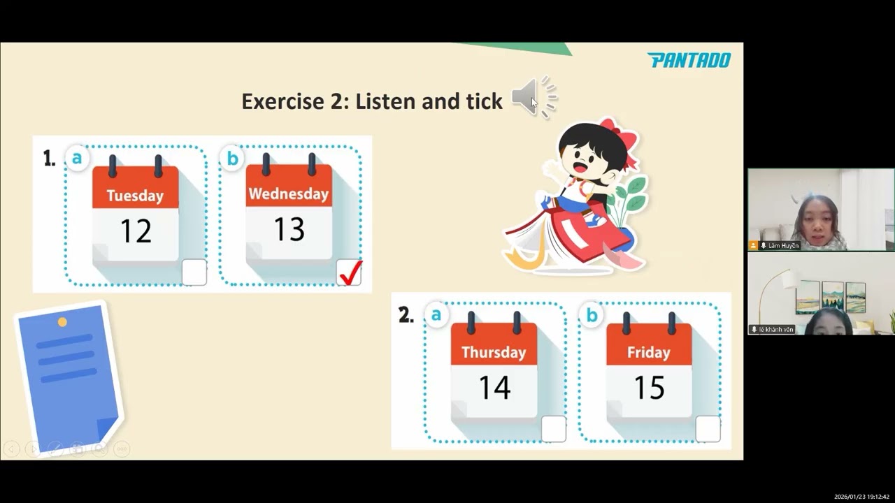 PK2503081 - Lê Khánh Vân - GLOBAL SUCCESS 4 - 23/1 - U3: MY WEEK Lesson 1 + 2