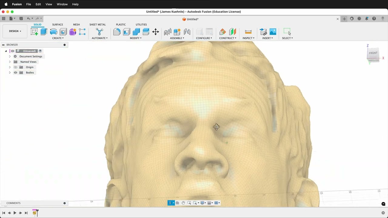 Fusion 360 Tutorial: OBJ Mesh to Solid Model