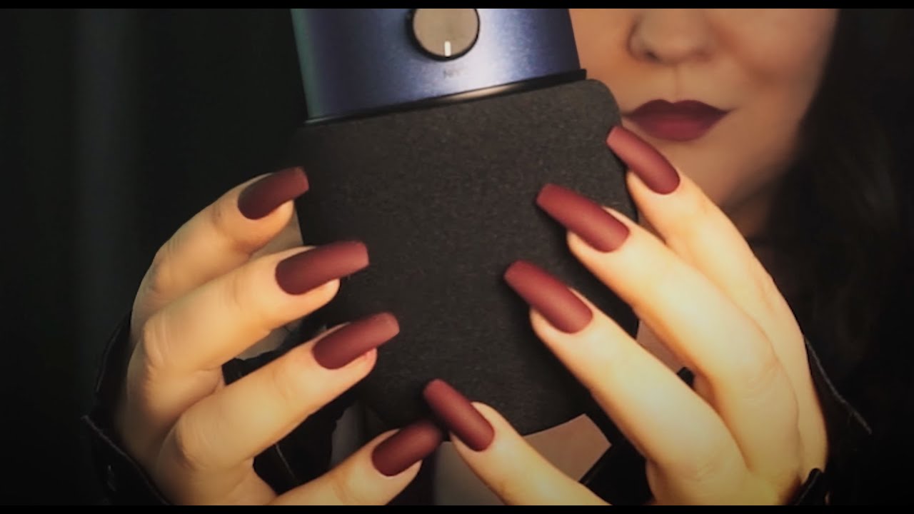 ASMR | Gentle Scratch with LONG Nails  (3 Different Mic Cover Sounds) - No Talking