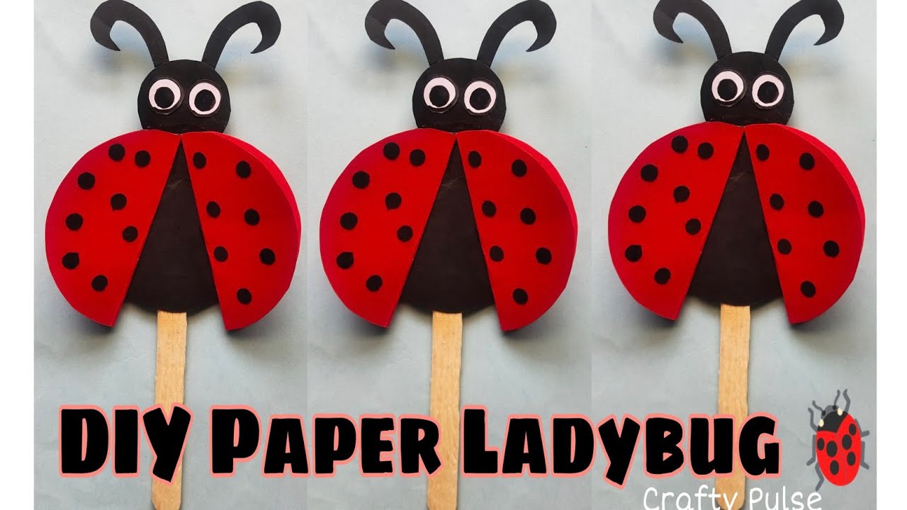 How to make paper ladybug/ladybug craft/nursery kids craft/ladybug making tutorial/easy paper craft