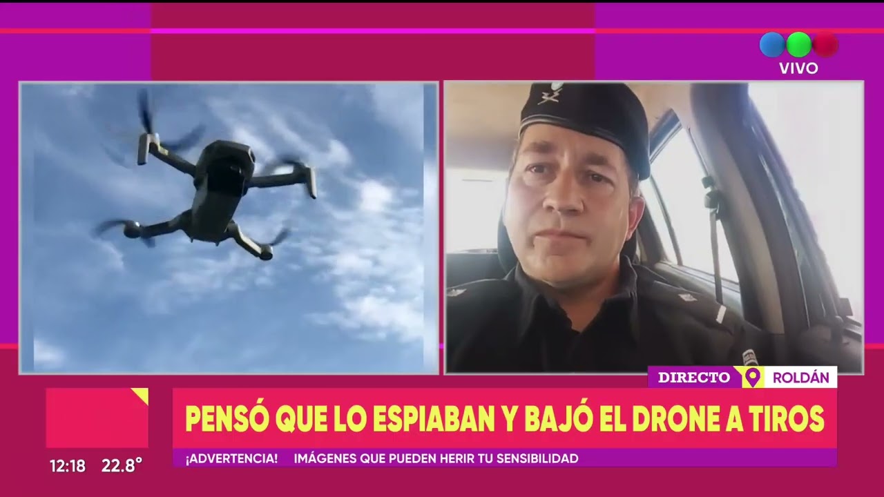 Pensó que lo espiaban y bajó el drone a tiros|TELEFE ROSARIO