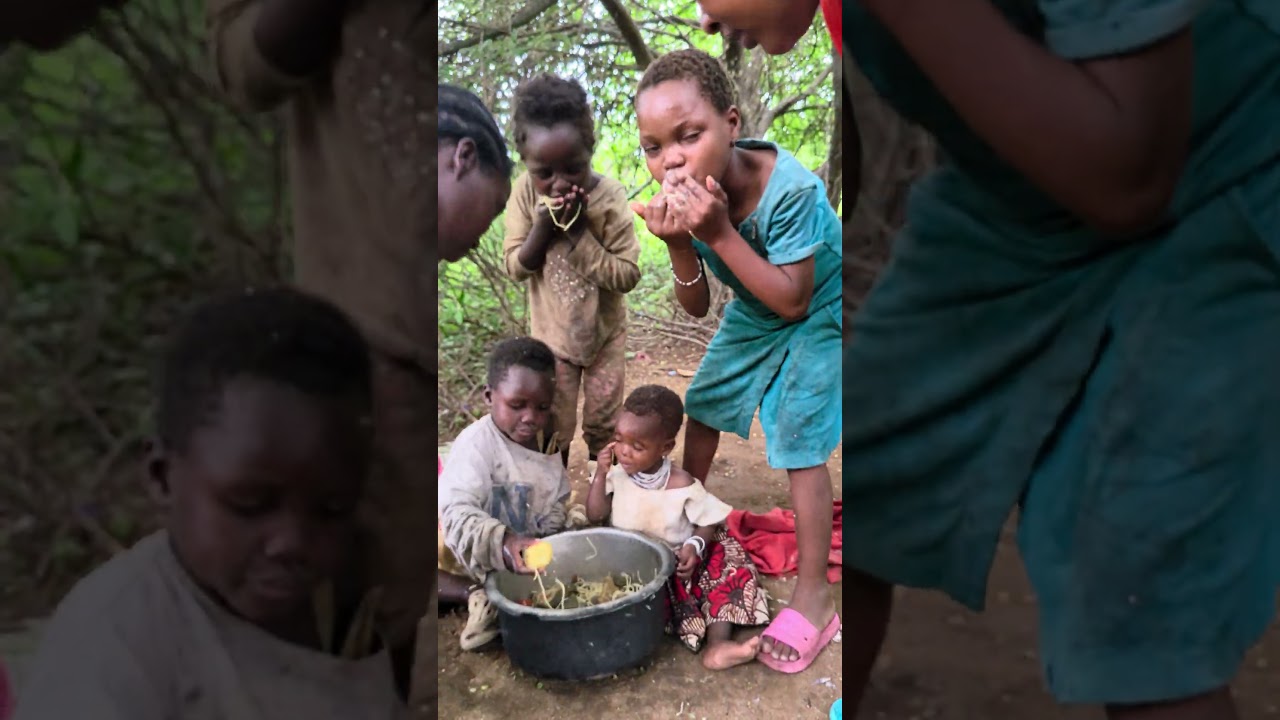 Traditional Hadzabe tribe cooking wild meat in Tanzania.Village food and African culture lifestyle.