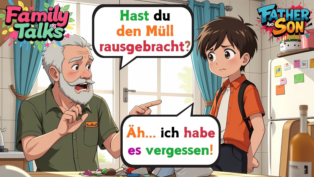 💬 Master German Daily Life: Father & Son 6 Simple Conversations 👨‍👦🇩🇪