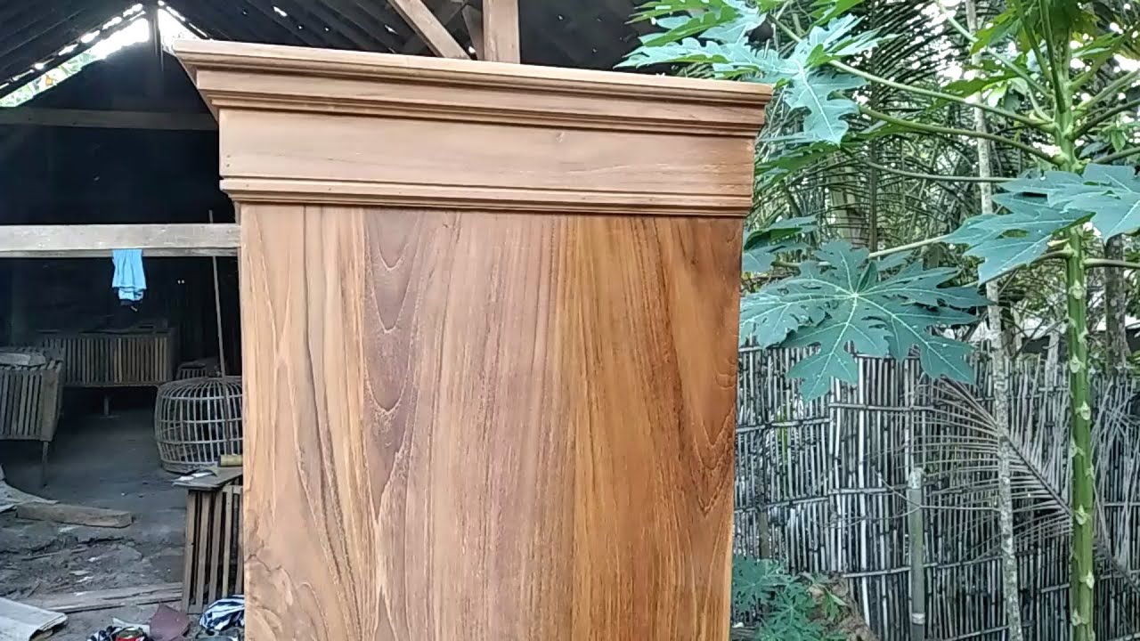 Ternyata seperti ini finishing lemari pintu geser kayu jati pakai Impra