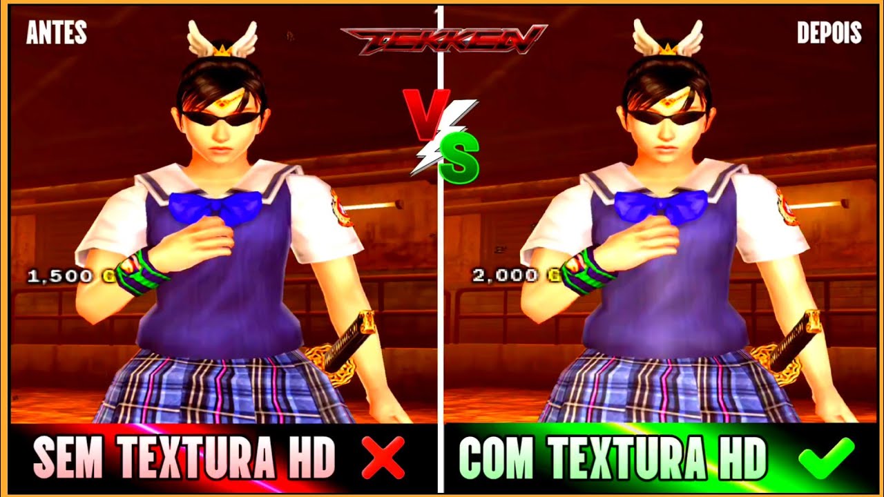 Tekken 6 PSP SEM TEXTURA HD vs COM TEXTURA HD - COMPARAÇÃO