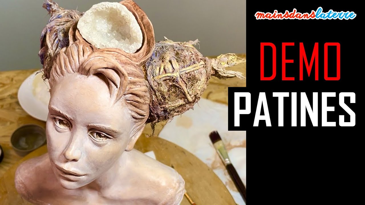 Cours de sculpture en gratuit, démonstration patine à la cire et aux pigments