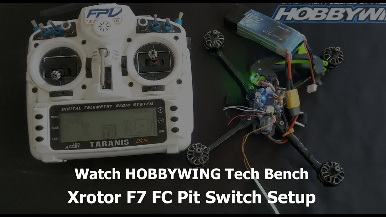 Hobbywing Xrotor F7 Flight Controller on board Pit Switch setup.