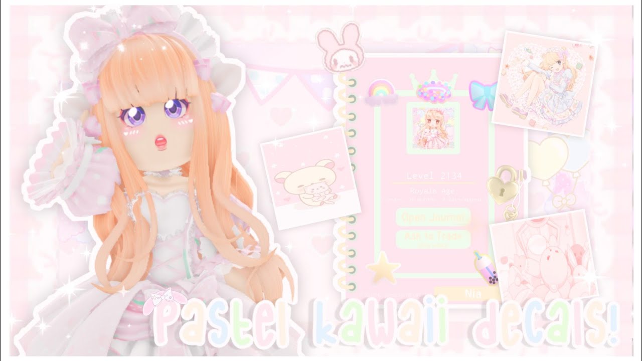 ꒰ 🐑🌸 30 kawaii + pastel decals for roblox! ୨୧
