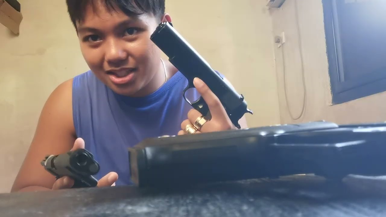 Double eagle pellet gun and cal 45 pellet gun and meu we 1911 gas type airsoft and 1911 spring type 