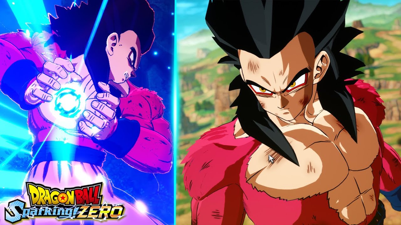 Gohan NEW Super Saiyan 4 form with custom combo & skill vs Goku & Vegeta - Dragonball Sparking Zero