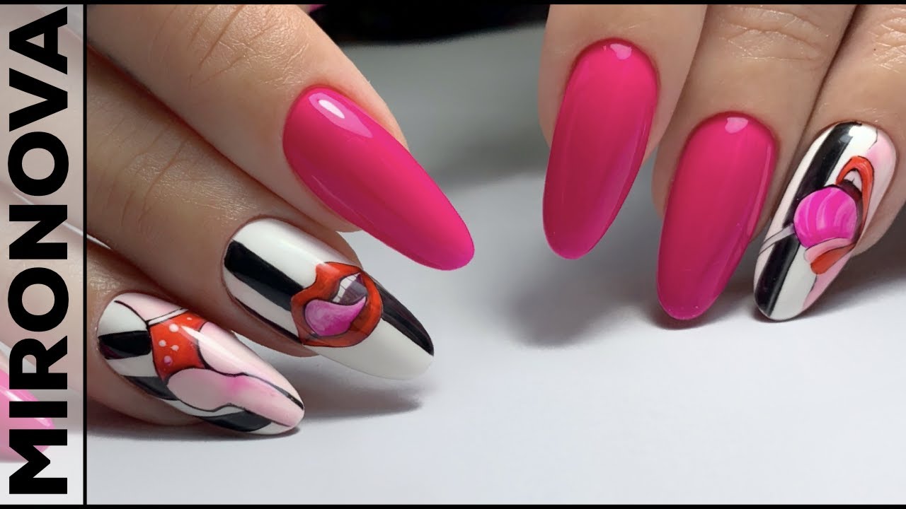 Pop-Art на ногтях/ Рисунки на ногтях/ Коррекция акрилатиком