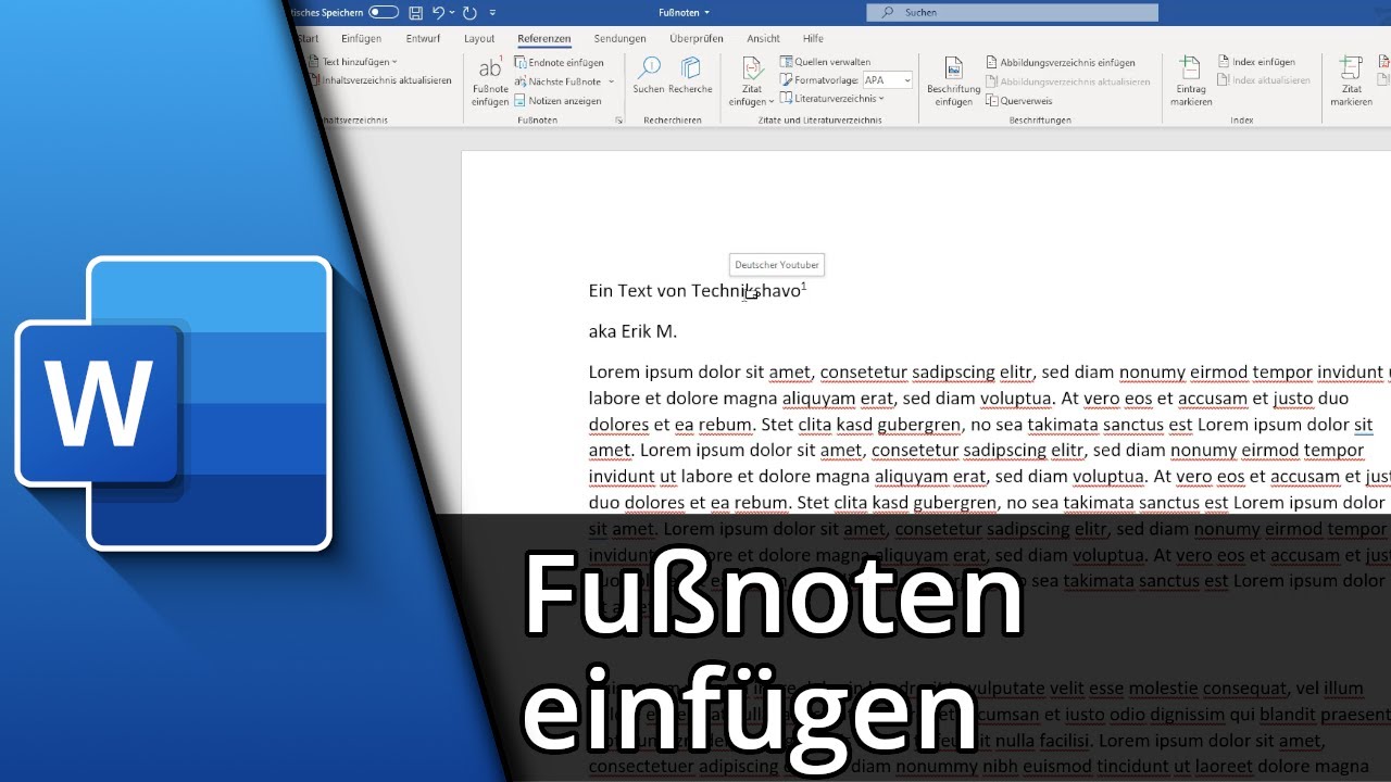 Word Fu&szlig;note einf&uuml;gen / &auml;ndern / l&ouml;schen + Formatierung ✅ Tutorial