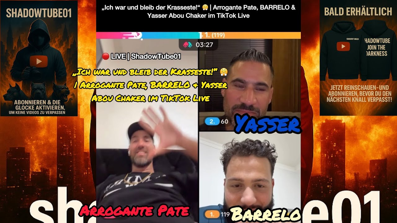 „Ich war und bleib der Krasseste!“ 😤 | Arrogante Pate, BARRELO & Yasser Abou Chaker im TikTok Live